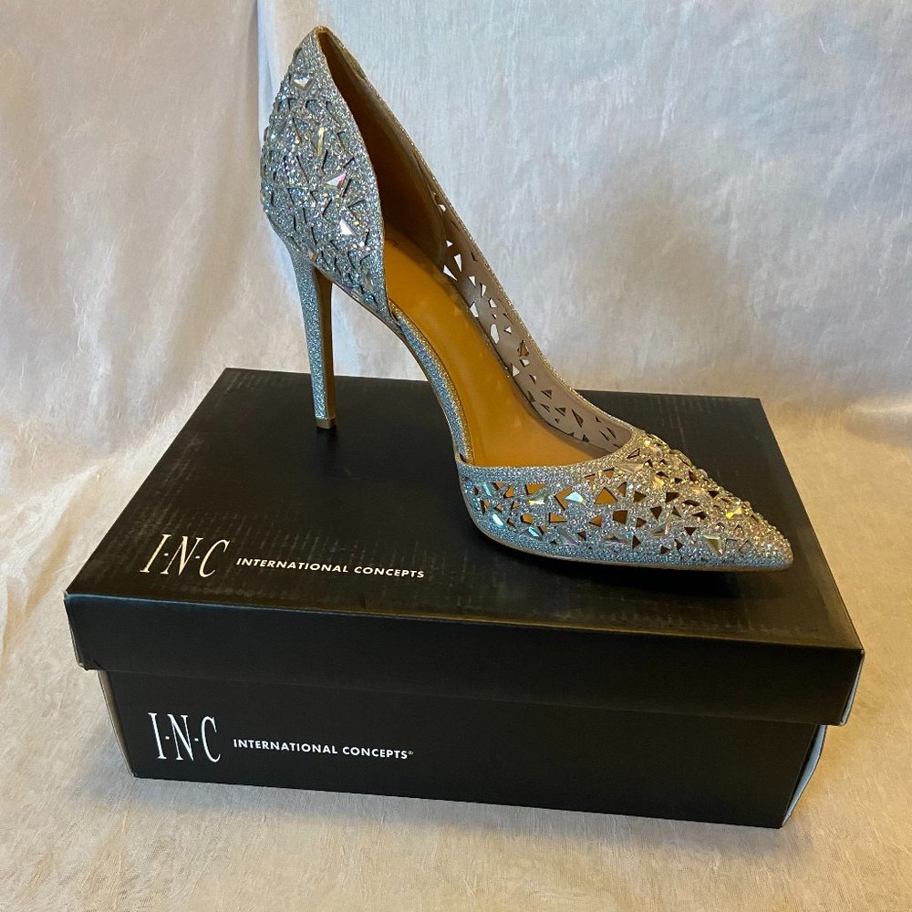 INC International Concepts INC Women's Kenjay d'Orsay Pumps- Silver